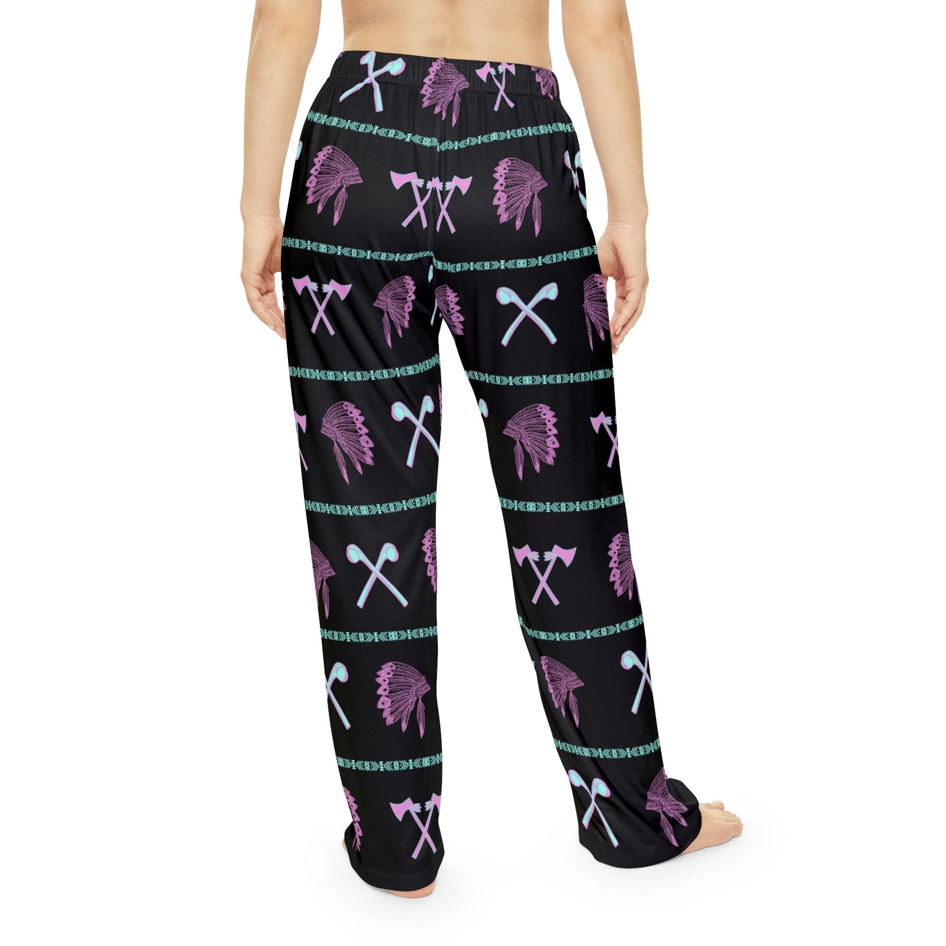Native Women's Pajama Pants Black - Nikikw Designs