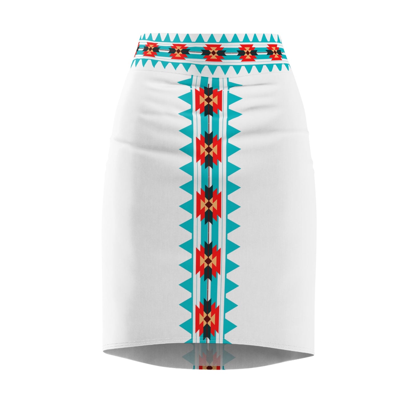 Native Women's Pencil Skirt White - Nikikw Designs