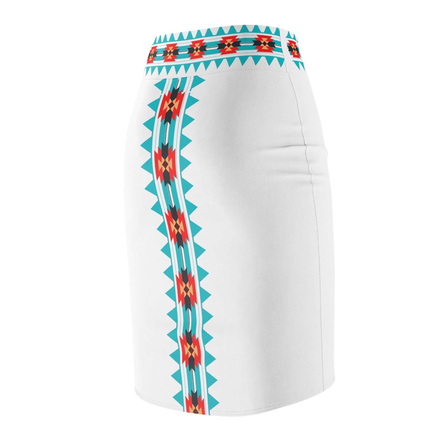 Native Women's Pencil Skirt White - Nikikw Designs