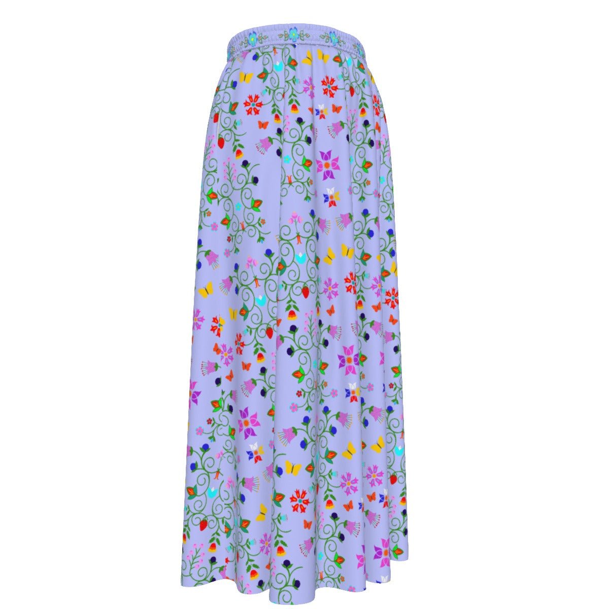 Native Woodland Floral Maxi Chiffon Skirt - Nikikw Designs