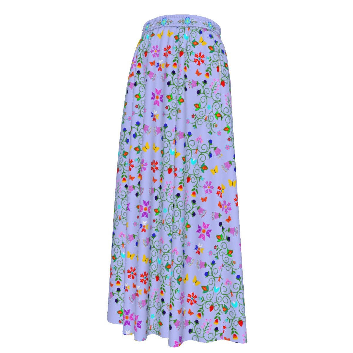 Native Woodland Floral Maxi Chiffon Skirt - Nikikw Designs