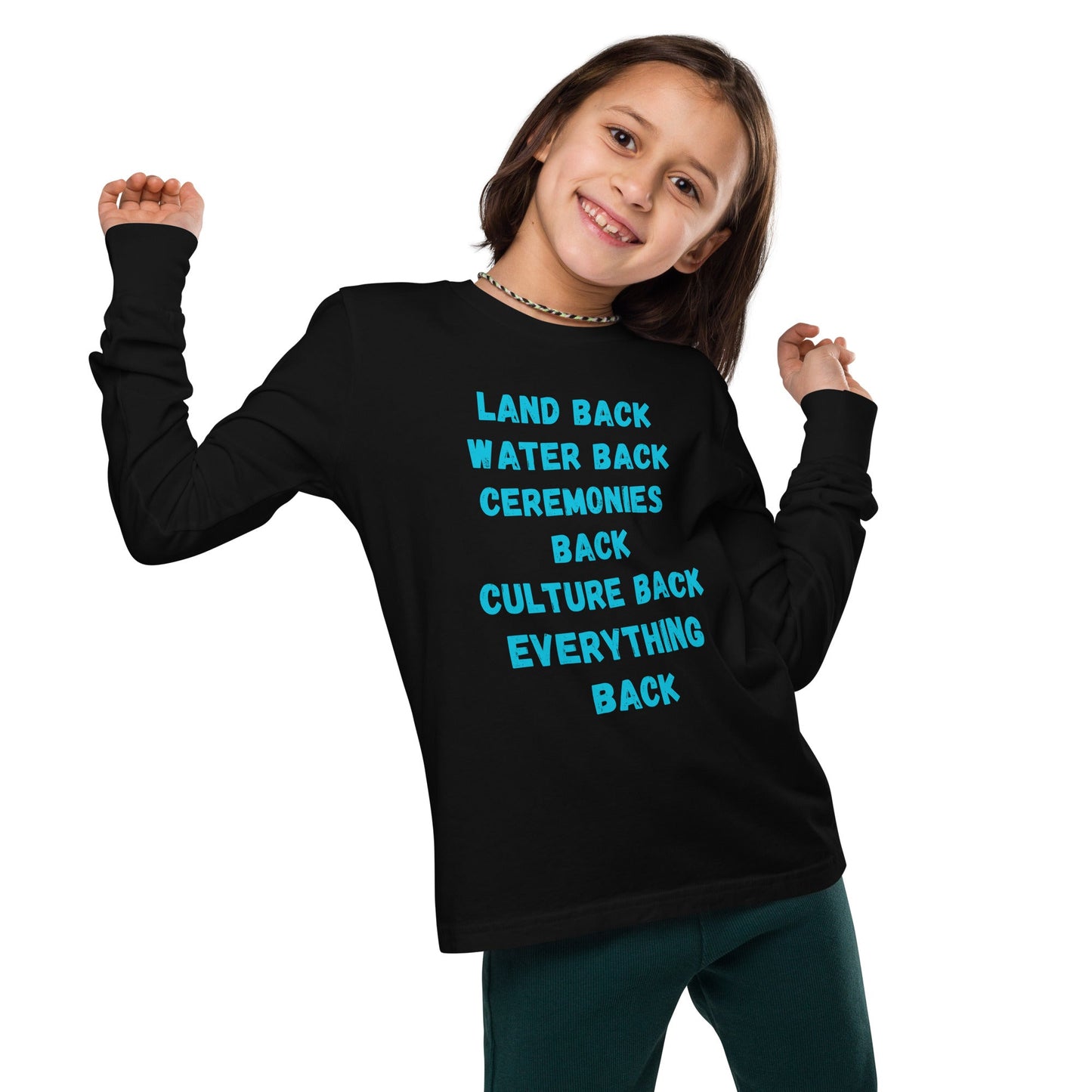 Native Youth Unisex Land Back long sleeve tee - Nikikw Designs