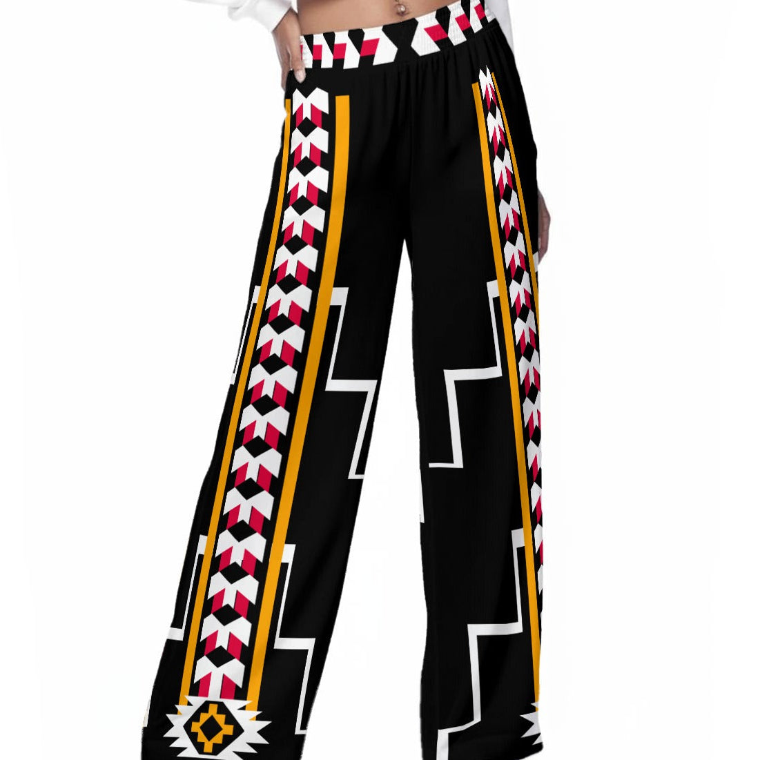 Four Directions Flowy Wide-Leg Pants 100% Rayon Indigenous apparel native owned