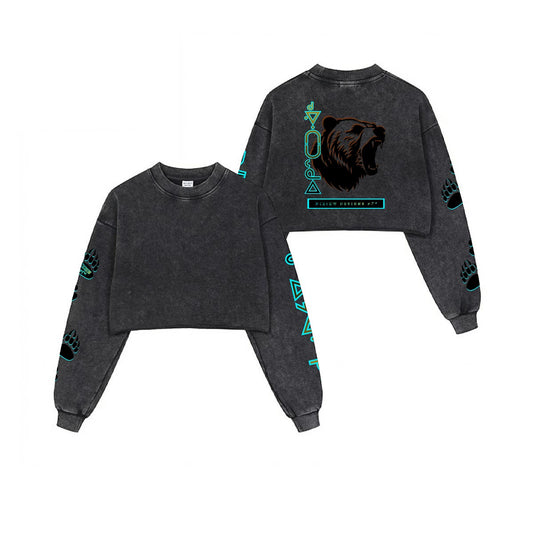 okistatowân ᐅᑭᐢᑕᑐᐧᐋᓐ Grizzly Cropped Sweatshirt