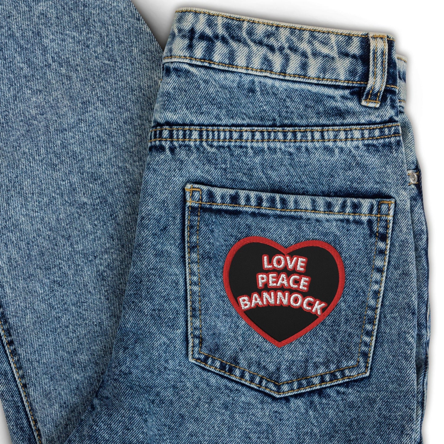 Peace Love Bannock Native Embroidered patches Indigenous - Nikikw Designs