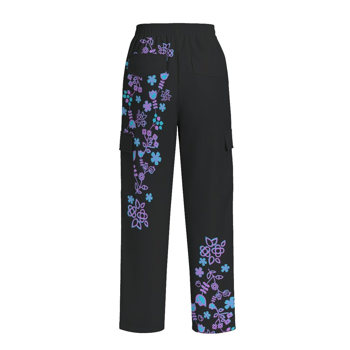 Plus Size Floral Print Women's Cargo Pants - Nikikw Designs