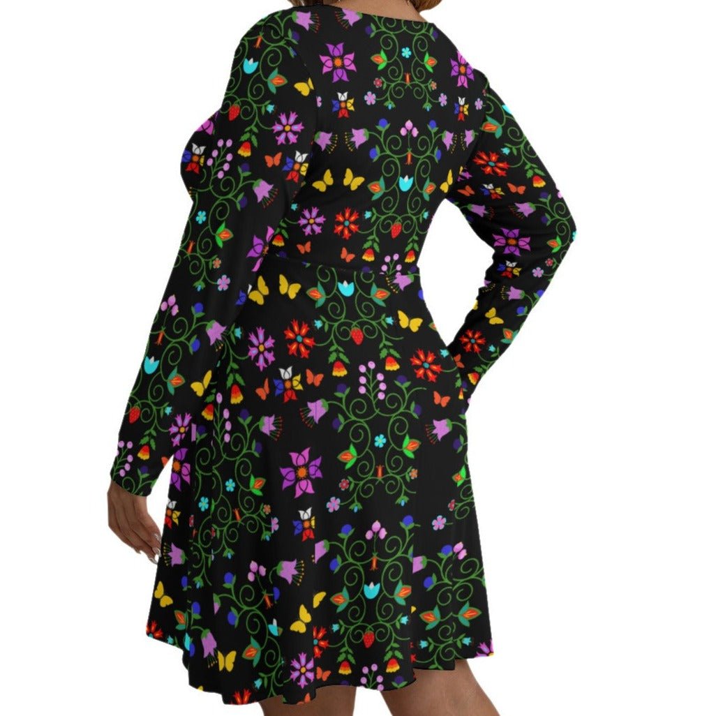 Plus Size Native Floral Dress - Nikikw Designs
