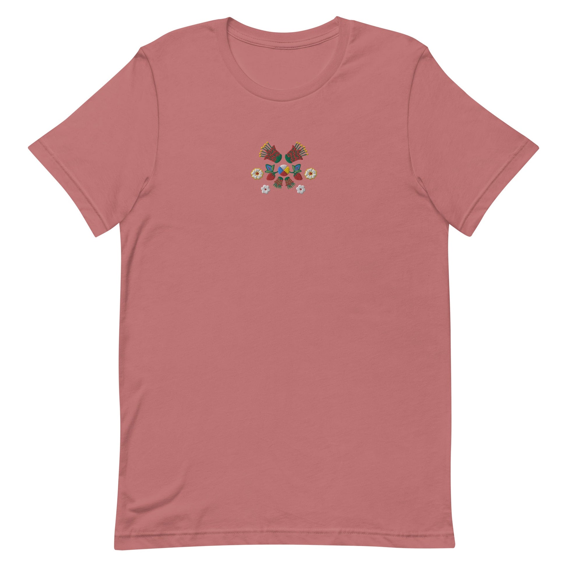 Plus Size Native Floral Embroidered T-shirt - Nikikw Designs