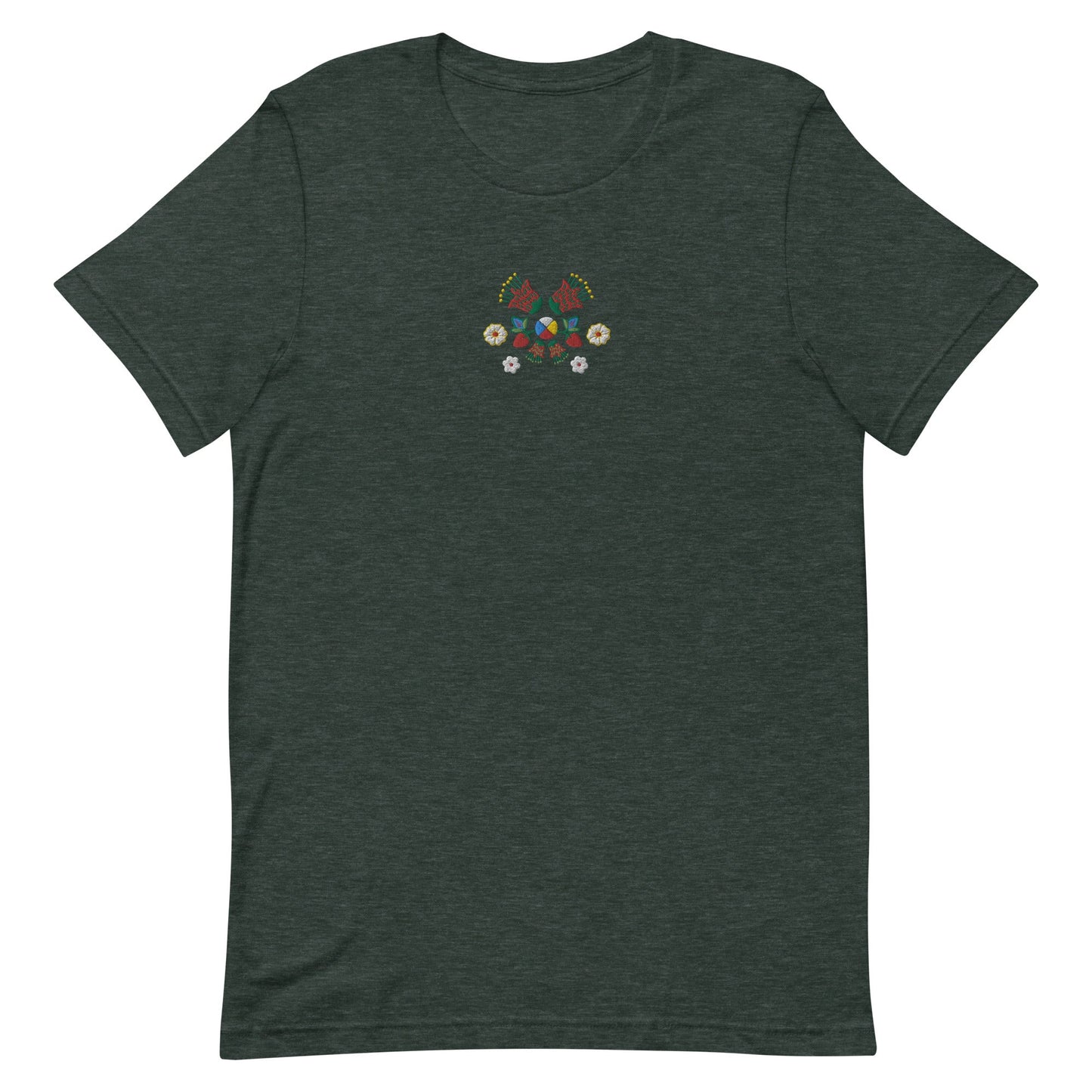 Plus Size Native Floral Embroidered T-shirt - Nikikw Designs