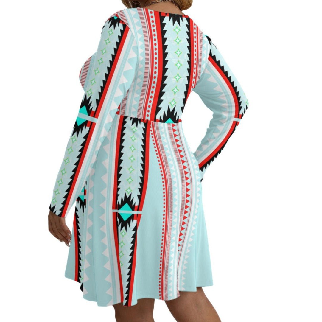 Plus size Native Painted Dots Dress - Nikikw Designs