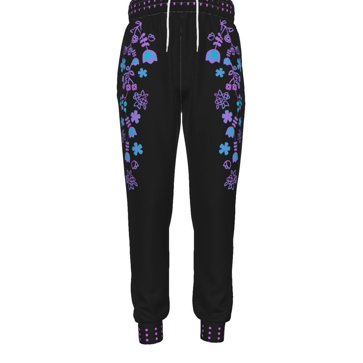 Plus Size Women's Native Floral Sweatpants - Nikikw Designs