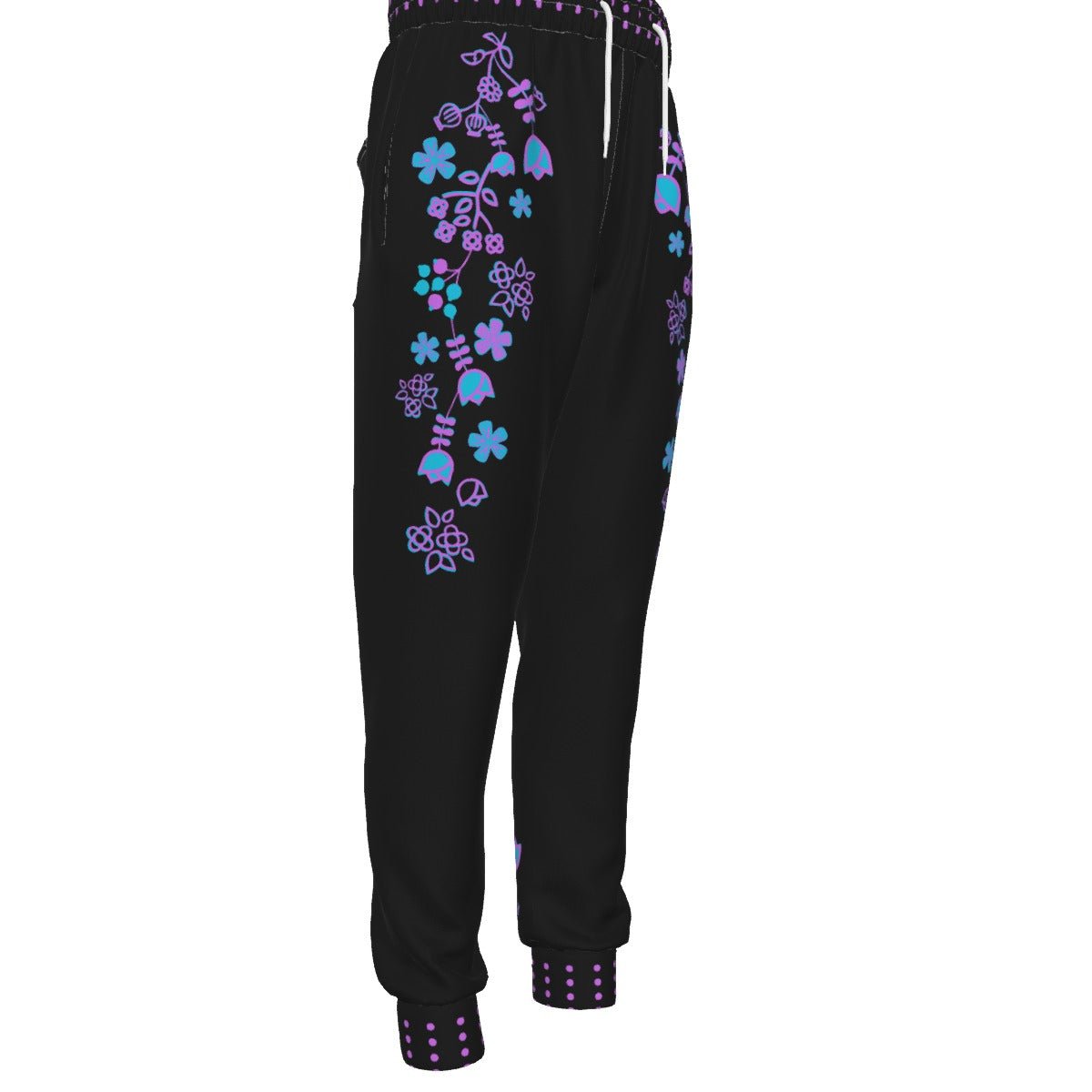 Plus Size Women's Native Floral Sweatpants - Nikikw Designs