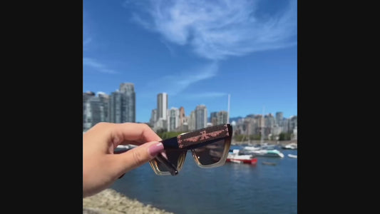 Polarized Dark Brown Beaded Thunderbird Sunglasses