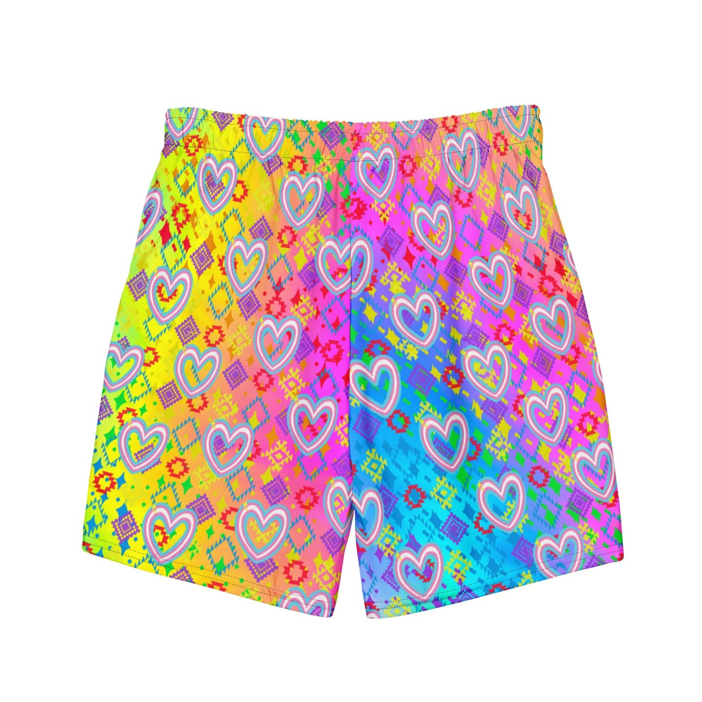 Pride Heart Men's swim trunks - Nikikw Designs