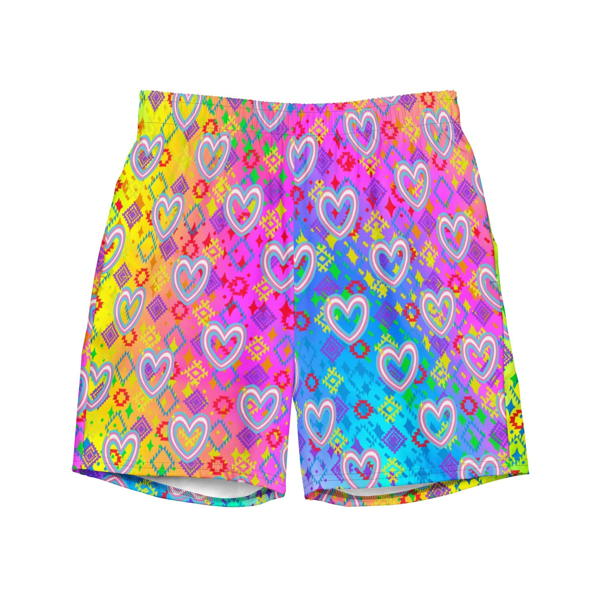 Pride Heart Men's swim trunks - Nikikw Designs