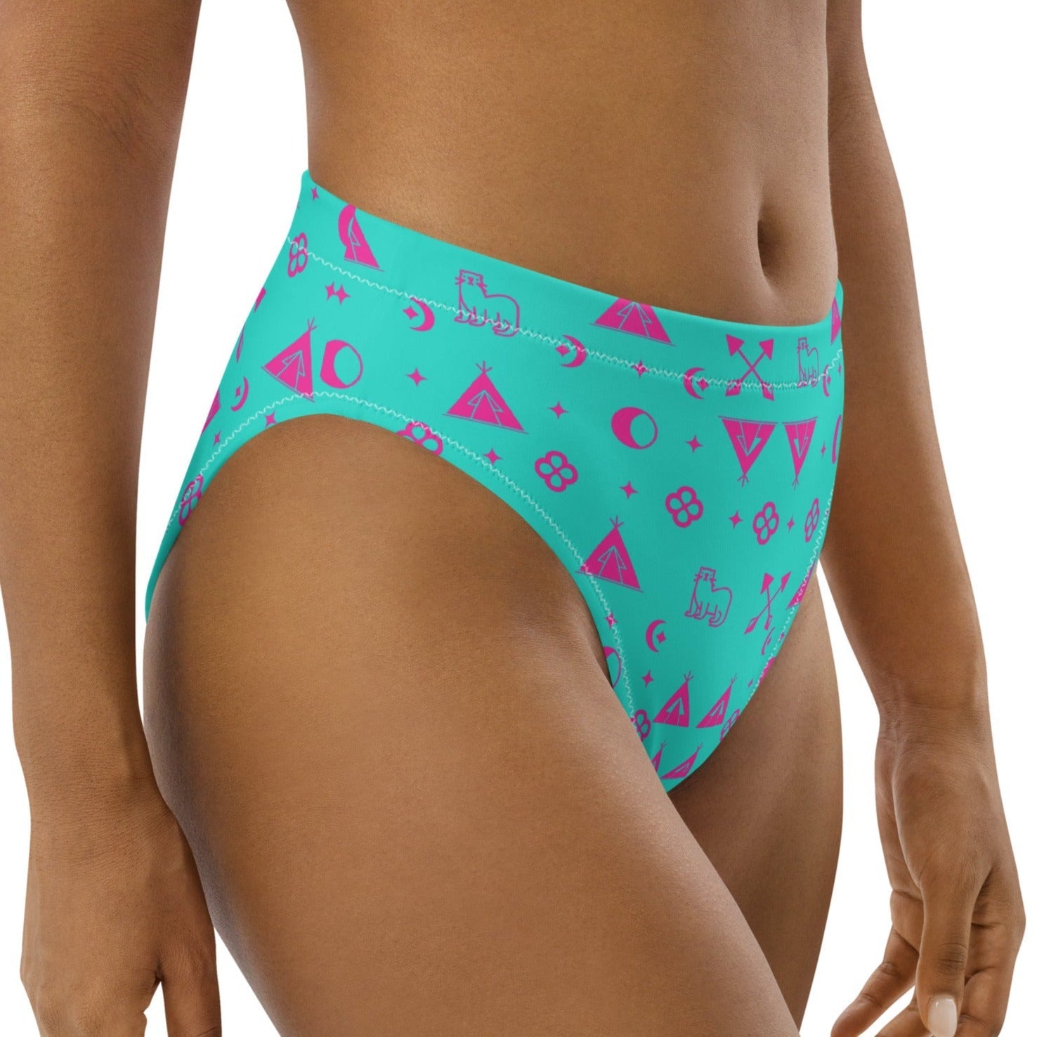 Recycled high-waisted bikini bottom - Nikikw Designs