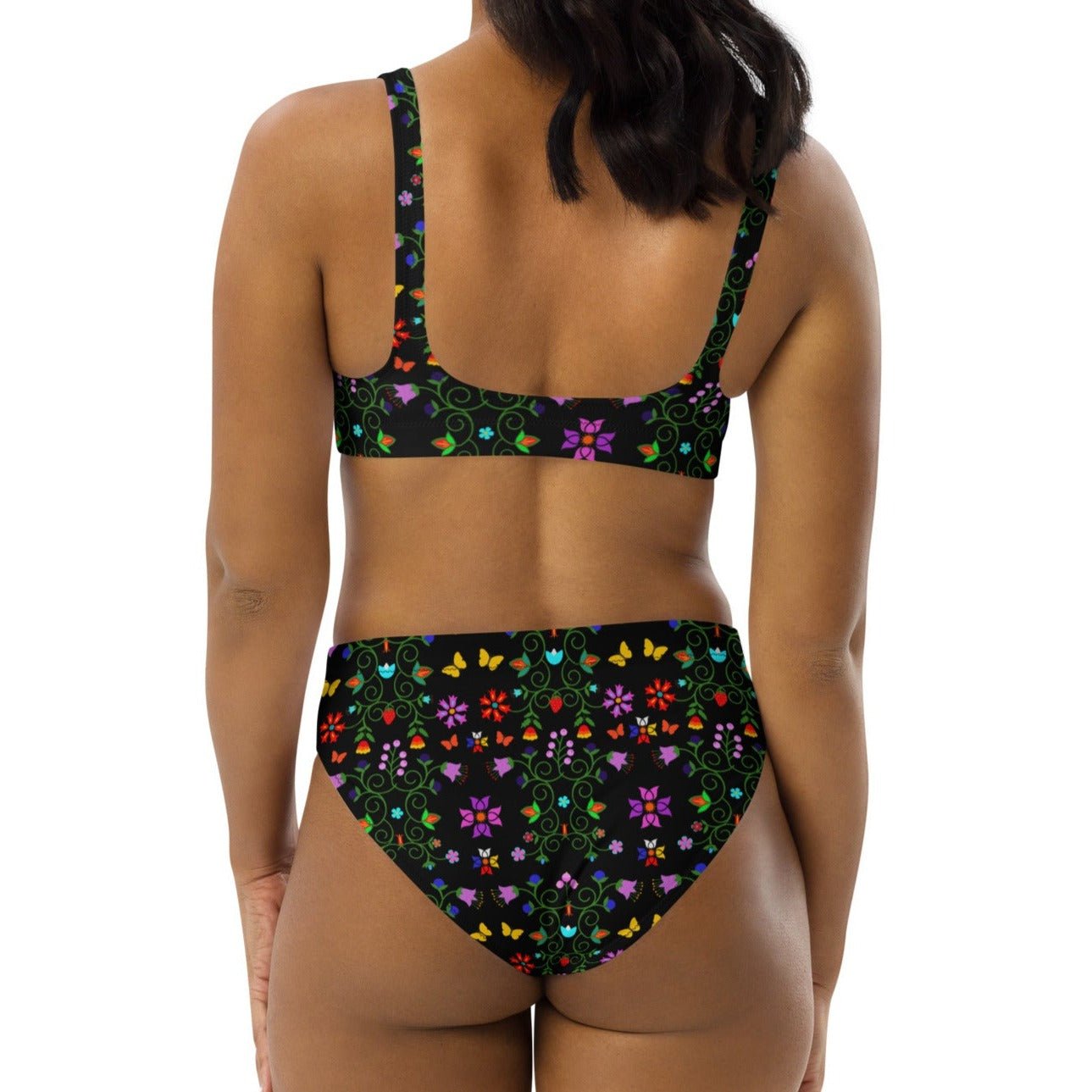 Recycled high-waisted bikini Native Floral - Nikikw Designs