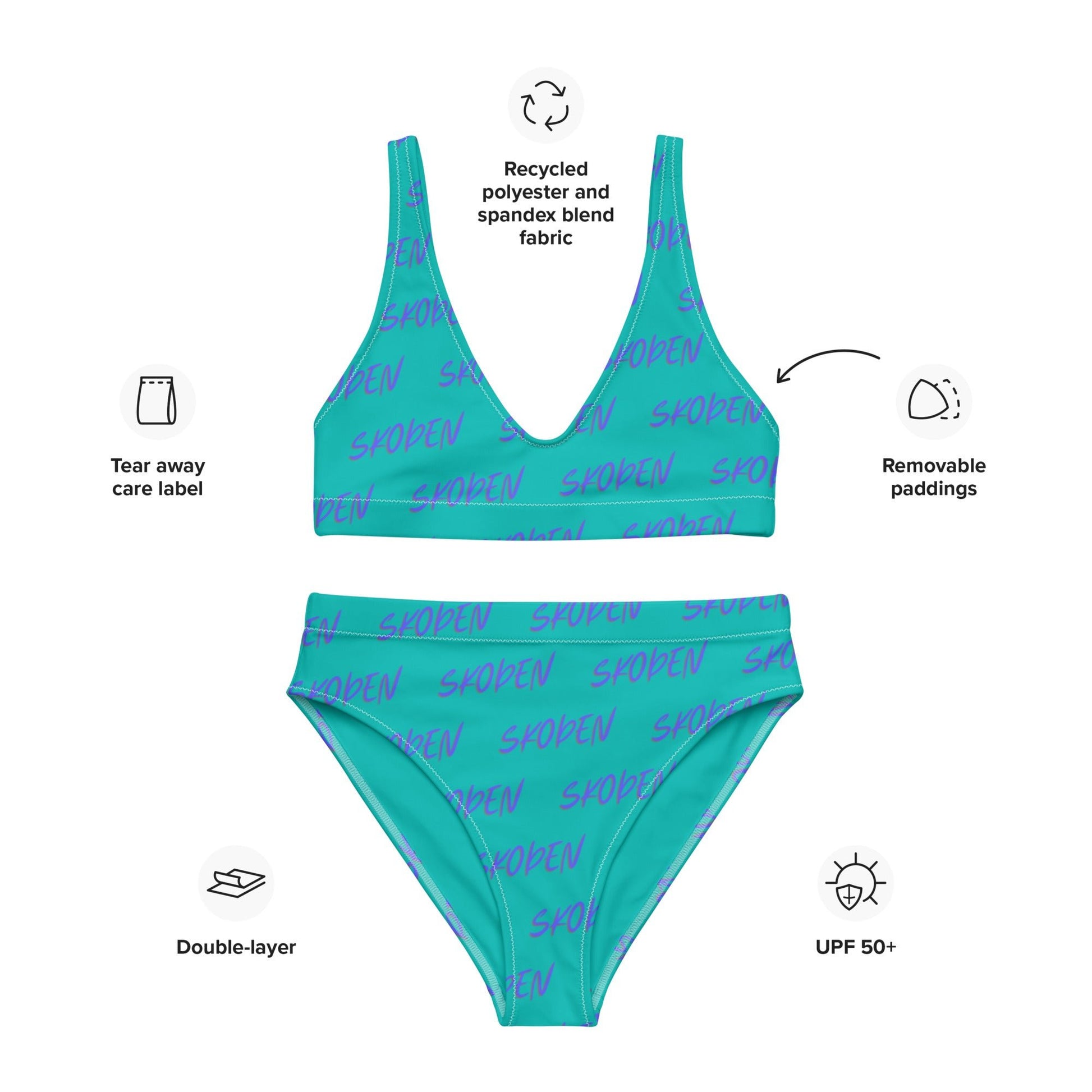 Recycled high-waisted bikini Skoden Native Swim wear - Nikikw Designs