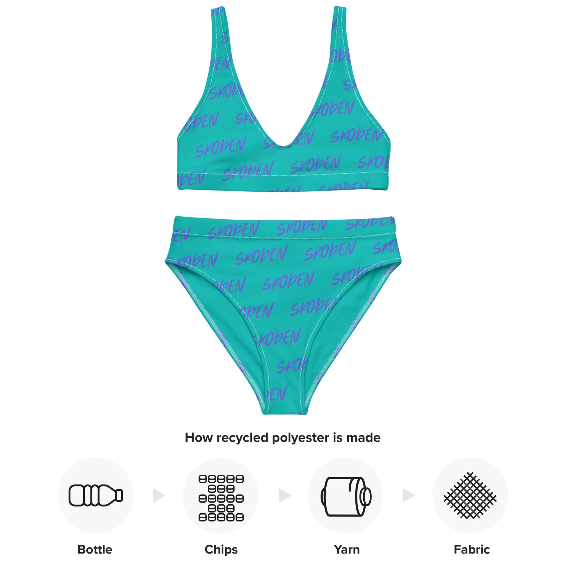 Recycled high-waisted bikini Skoden Native Swim wear - Nikikw Designs