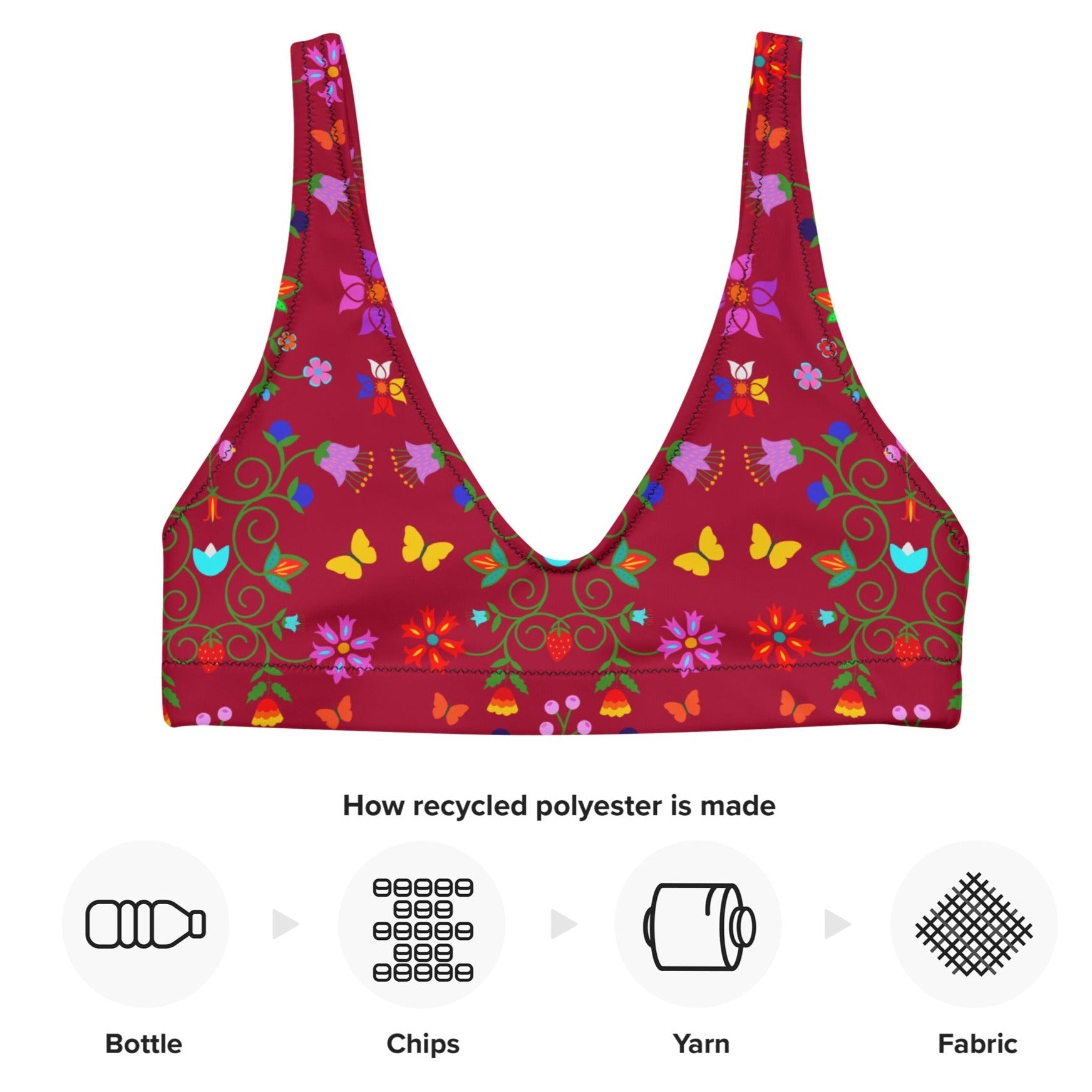 Recycled padded bikini top - Nikikw Designs