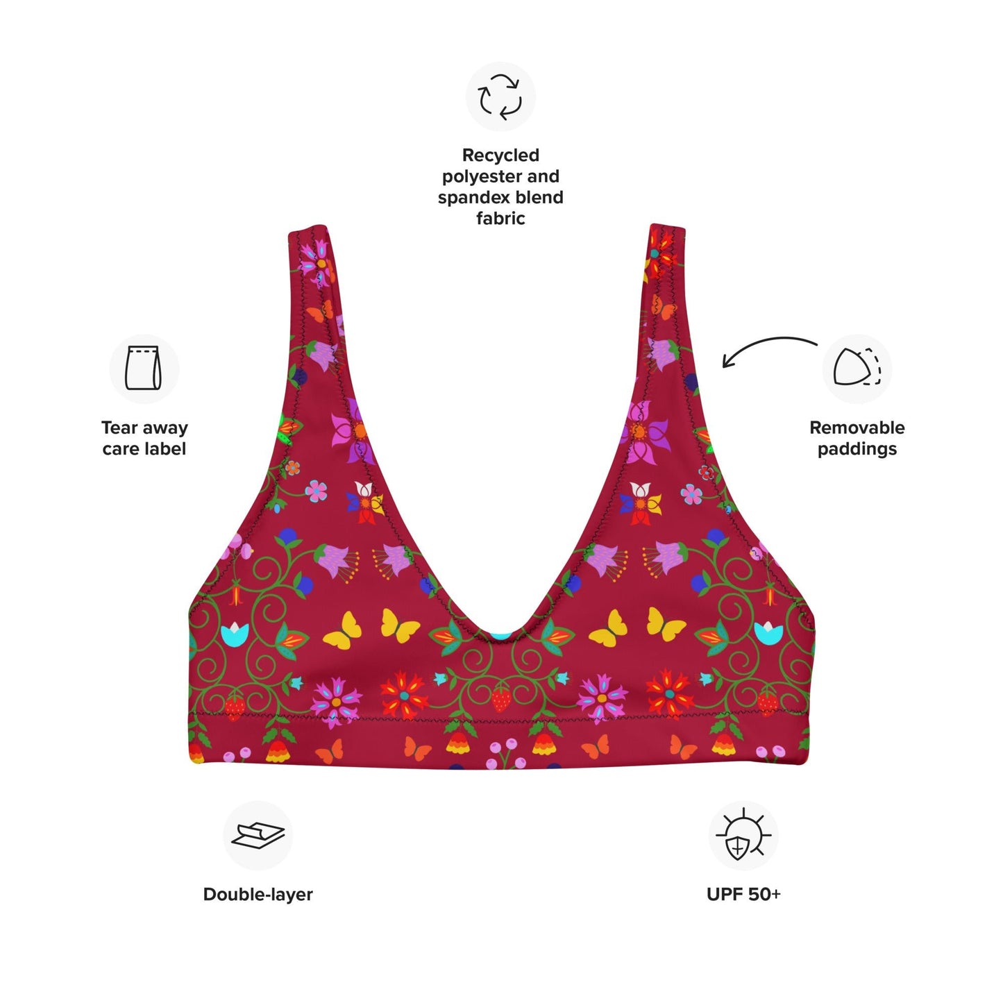 Recycled padded bikini top - Nikikw Designs