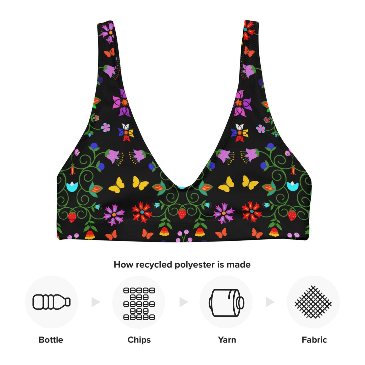 Recycled padded bikini top - Nikikw Designs