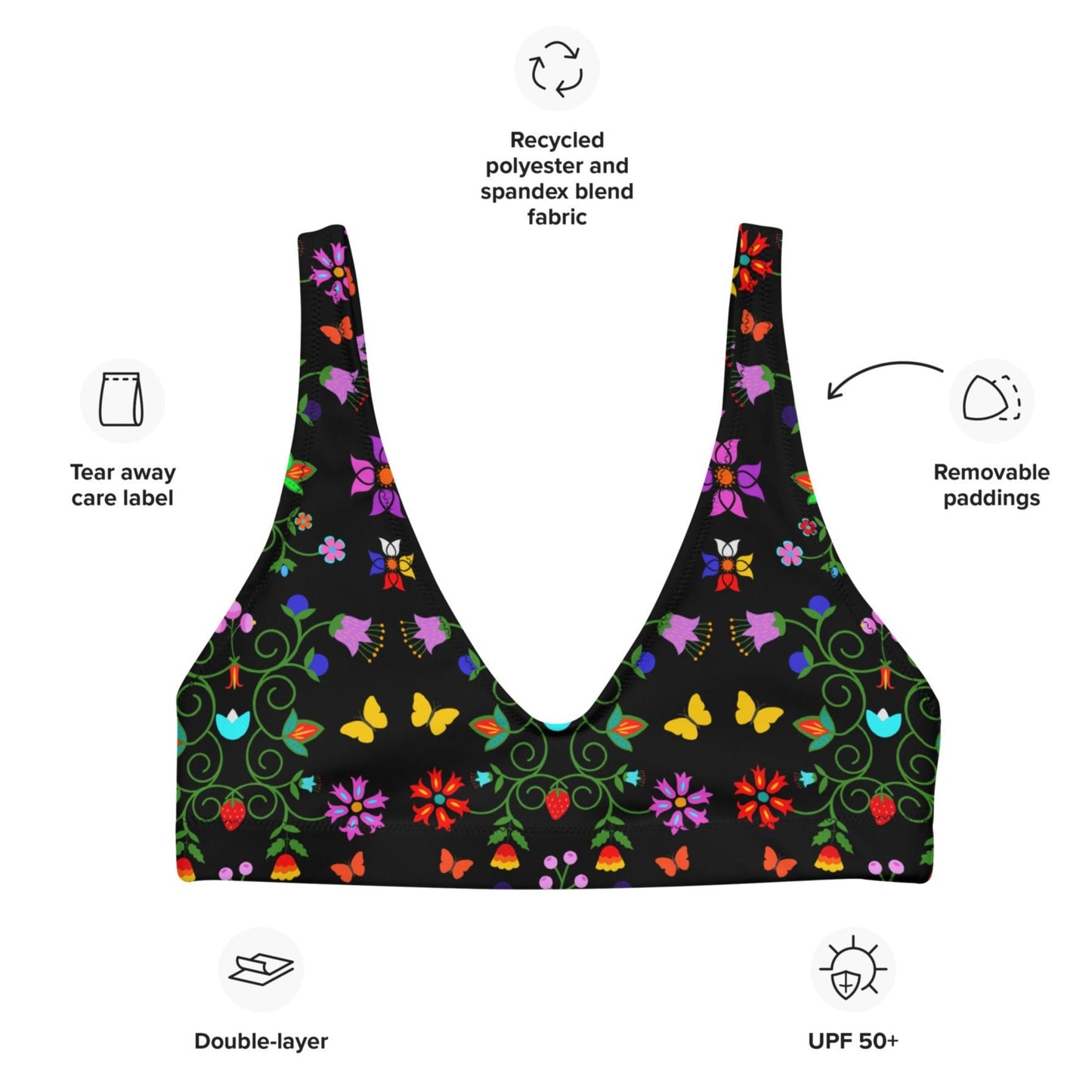 Recycled padded bikini top - Nikikw Designs