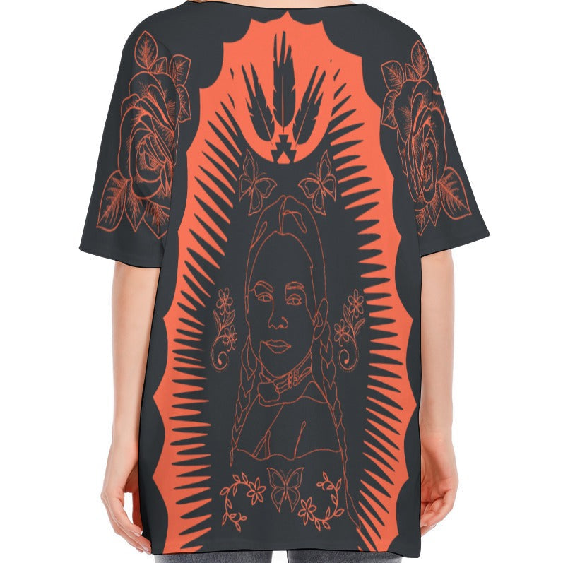 Indigenous Matriarch Kimmono Sleeve Cotton T-shirt