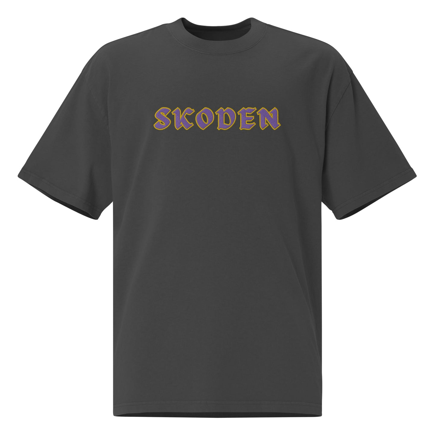 Skoden Embroidered Oversized faded t - shirt - Nikikw Designs