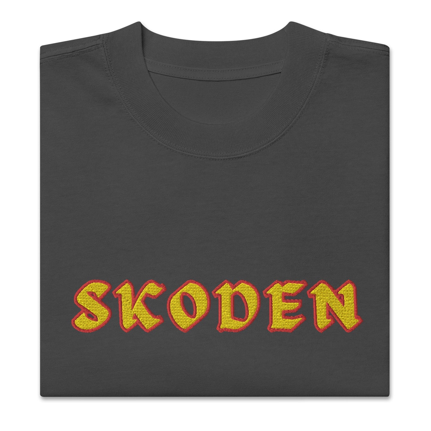 Skoden Embroidered Oversized faded t - shirt - Nikikw Designs