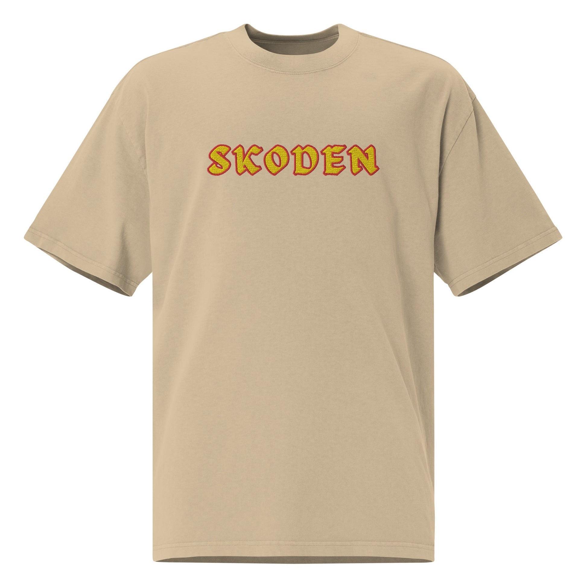 Skoden Embroidered Oversized faded t - shirt - Nikikw Designs