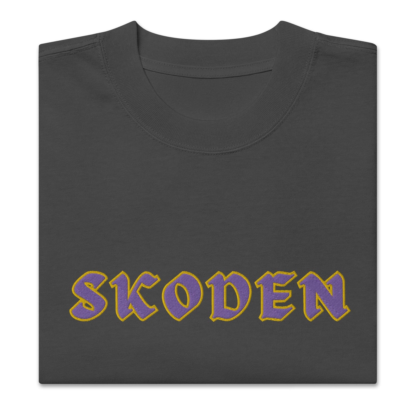 Skoden Embroidered Oversized faded t - shirt - Nikikw Designs