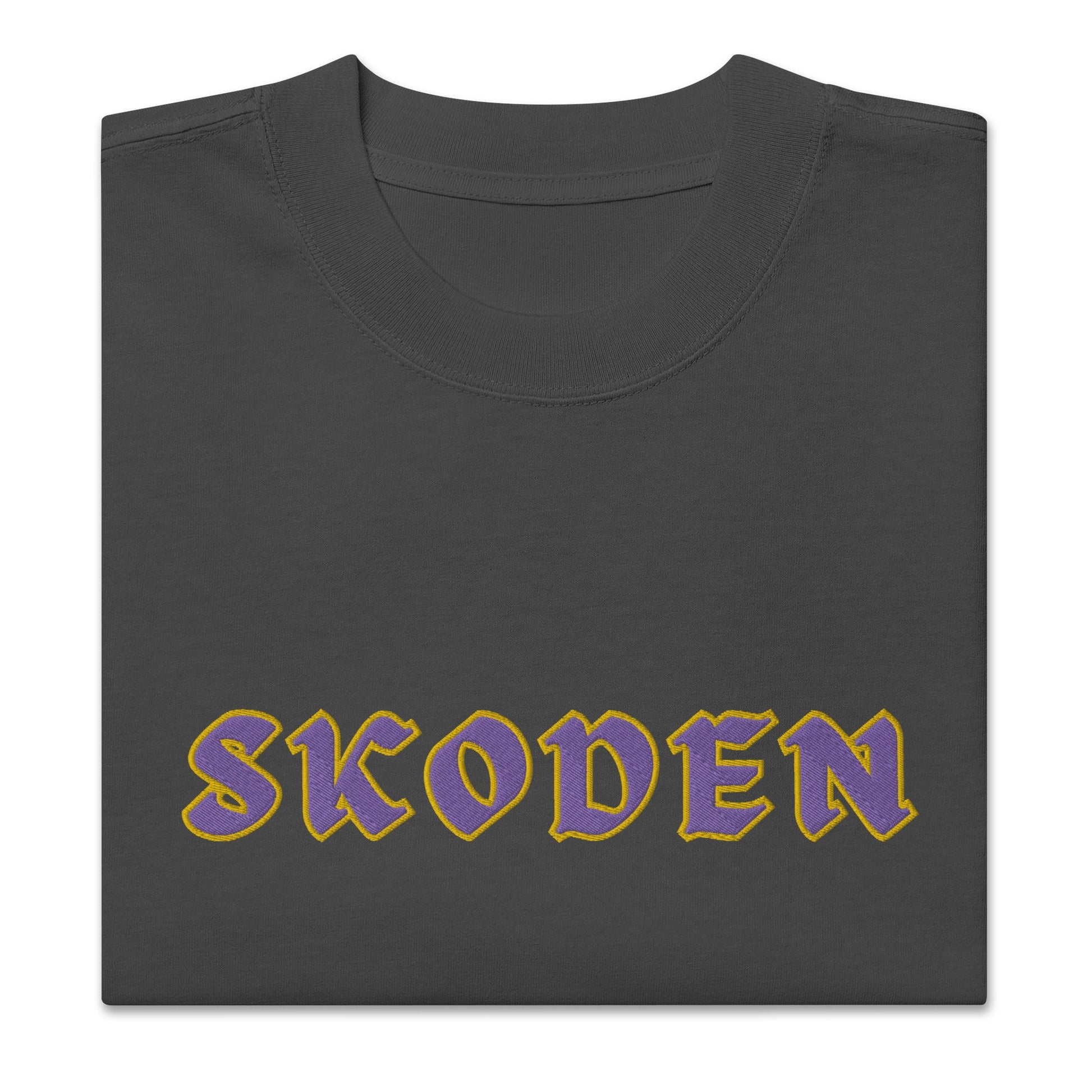 Skoden Embroidered Oversized faded t - shirt - Nikikw Designs