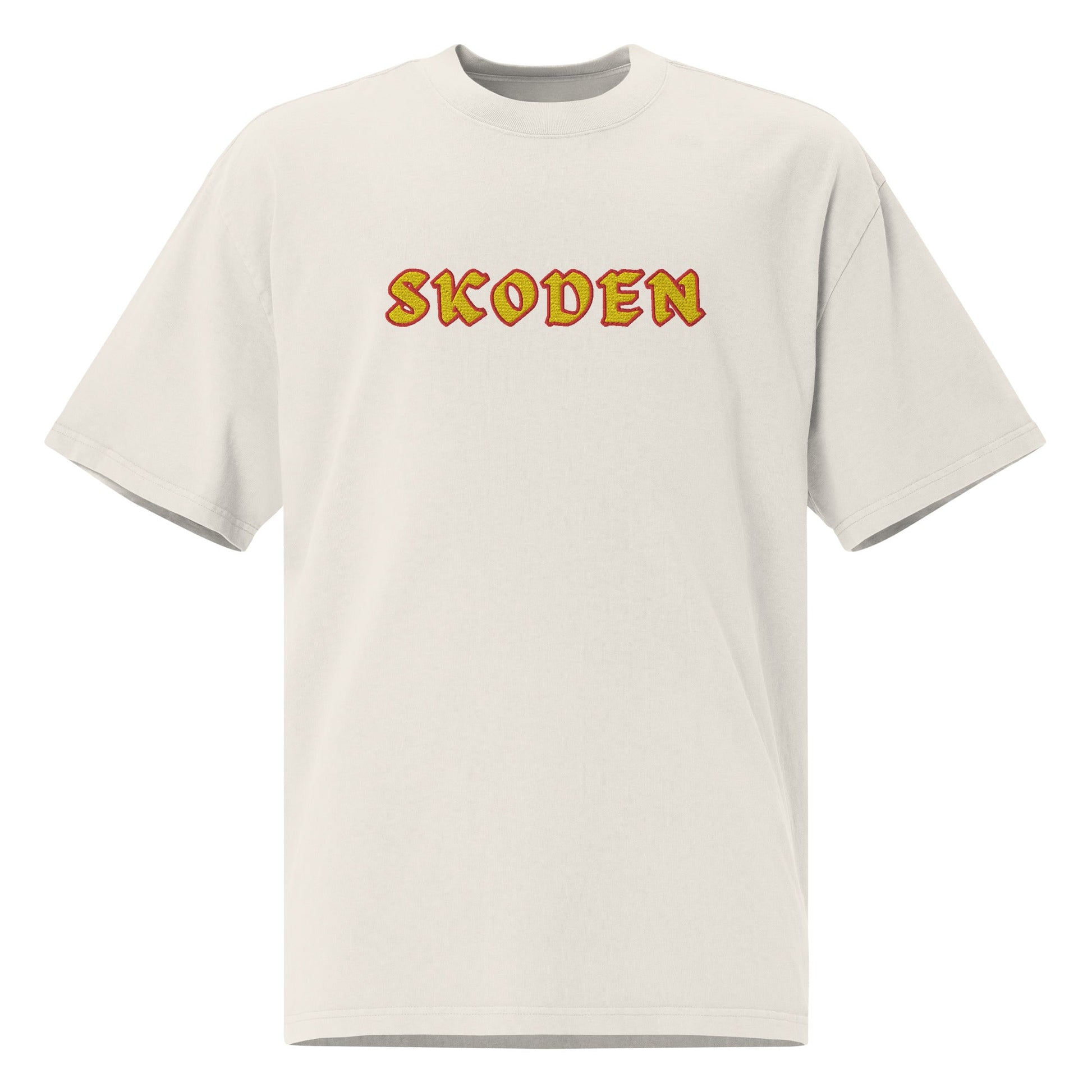 Skoden Embroidered Oversized faded t - shirt - Nikikw Designs