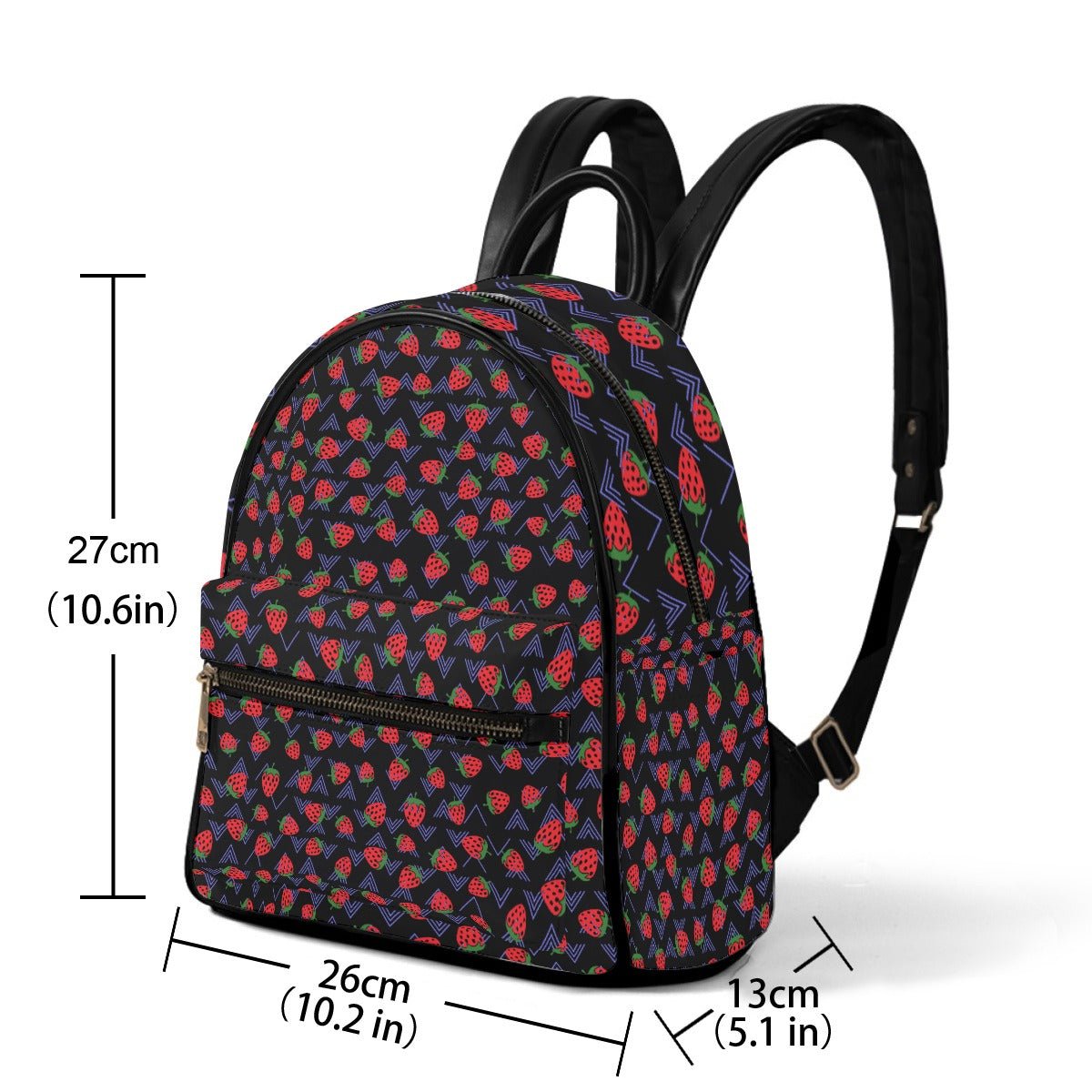 Small Size Backpack Strawberry Native Print - Nikikw Designs