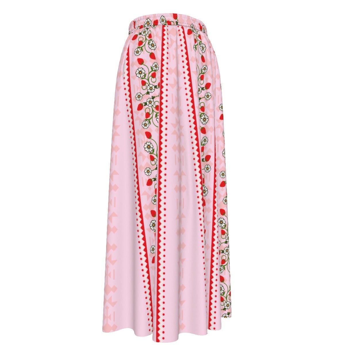 Strawberry Floral Chiffon Maxi Skirt - Nikikw Designs