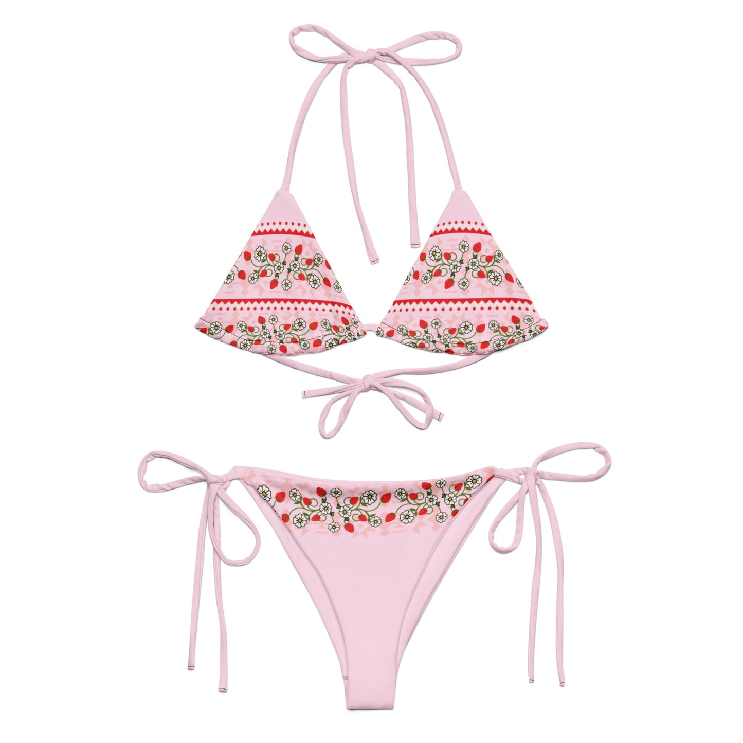 Strawberry Heart Berry recycled bikini - Nikikw Designs