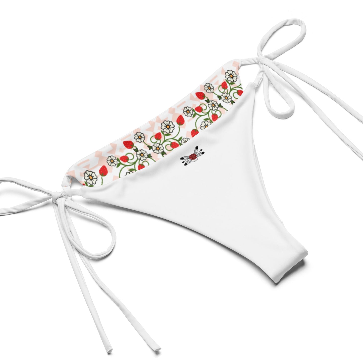 Strawberry Woodland Floral print recycled string bikini - Nikikw Designs