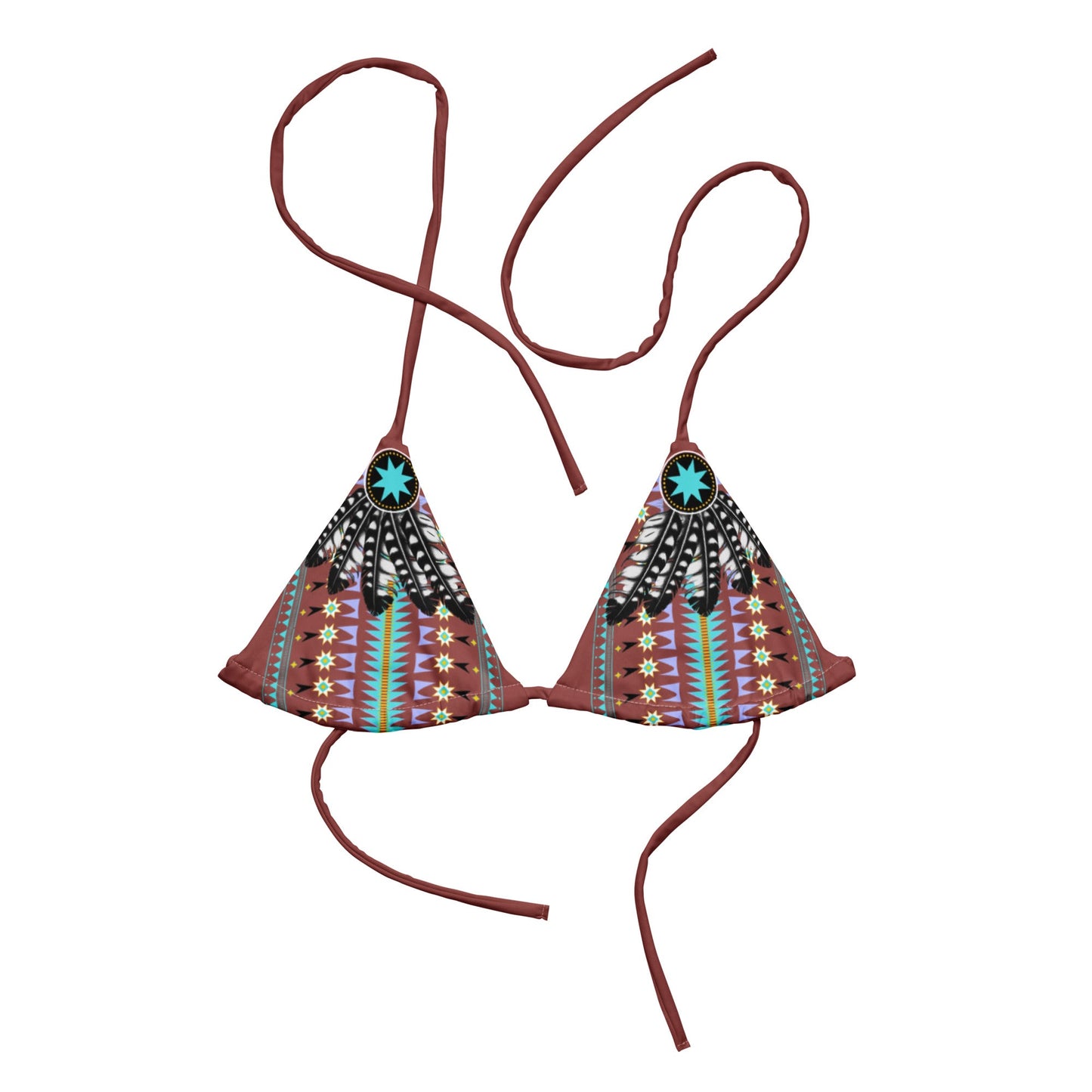 Tail Feather recycled string bikini top - Nikikw Designs