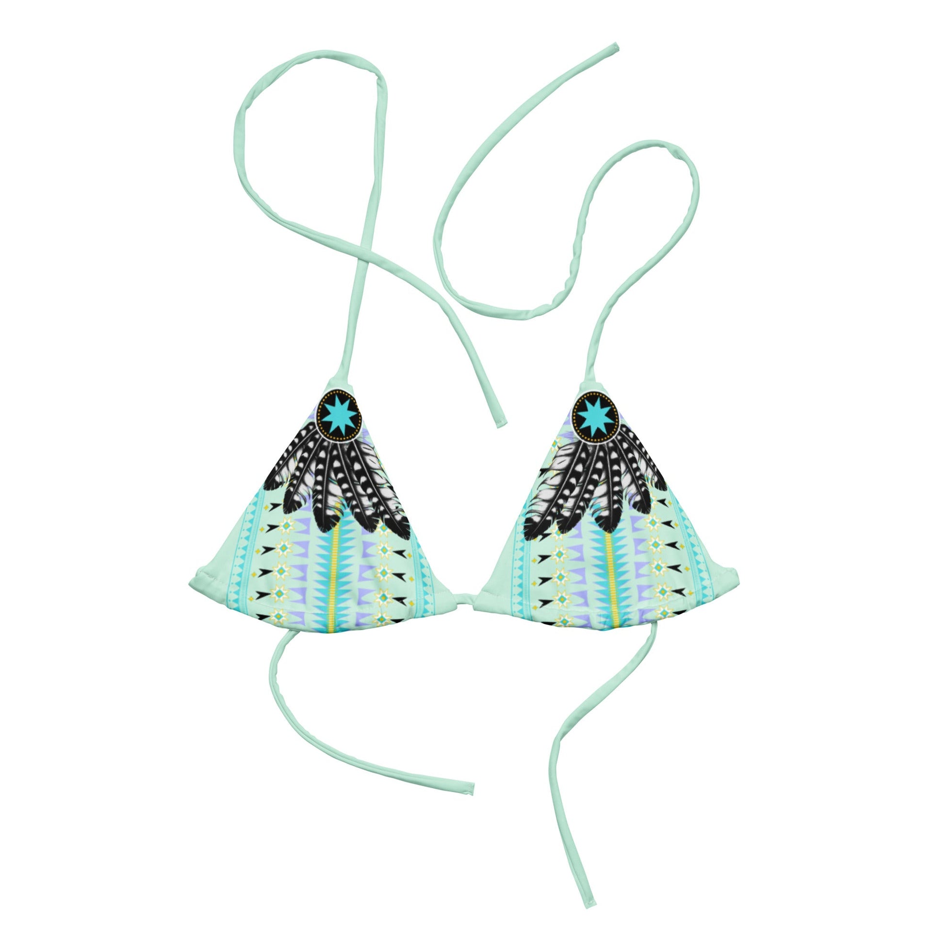 Tail Feather recycled string bikini top - Nikikw Designs