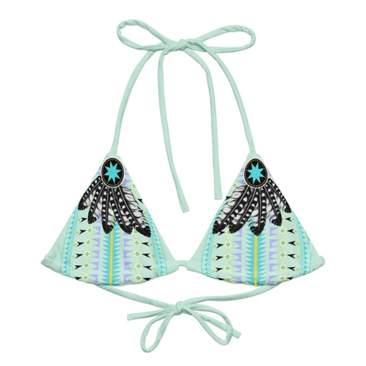 Tail Feather recycled string bikini top - Nikikw Designs