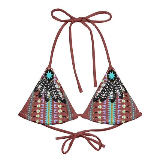 Tail Feather recycled string bikini top - Nikikw Designs