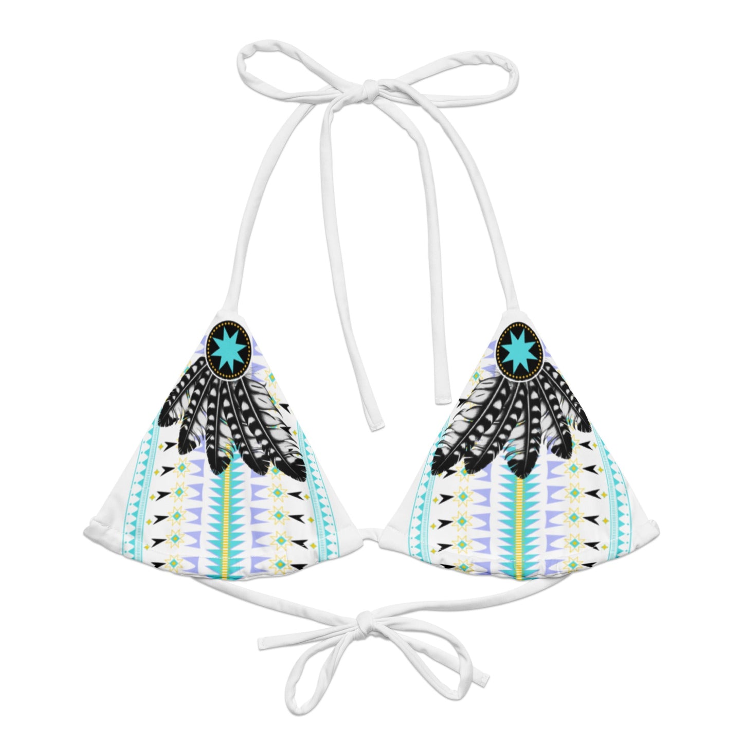 Tail Feather recycled string bikini top - Nikikw Designs