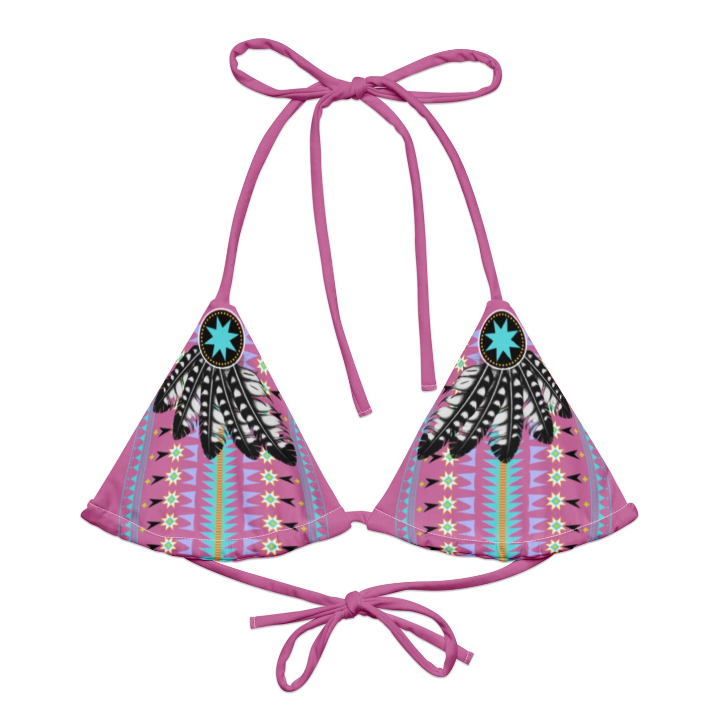 Tail Feather recycled string bikini top - Nikikw Designs