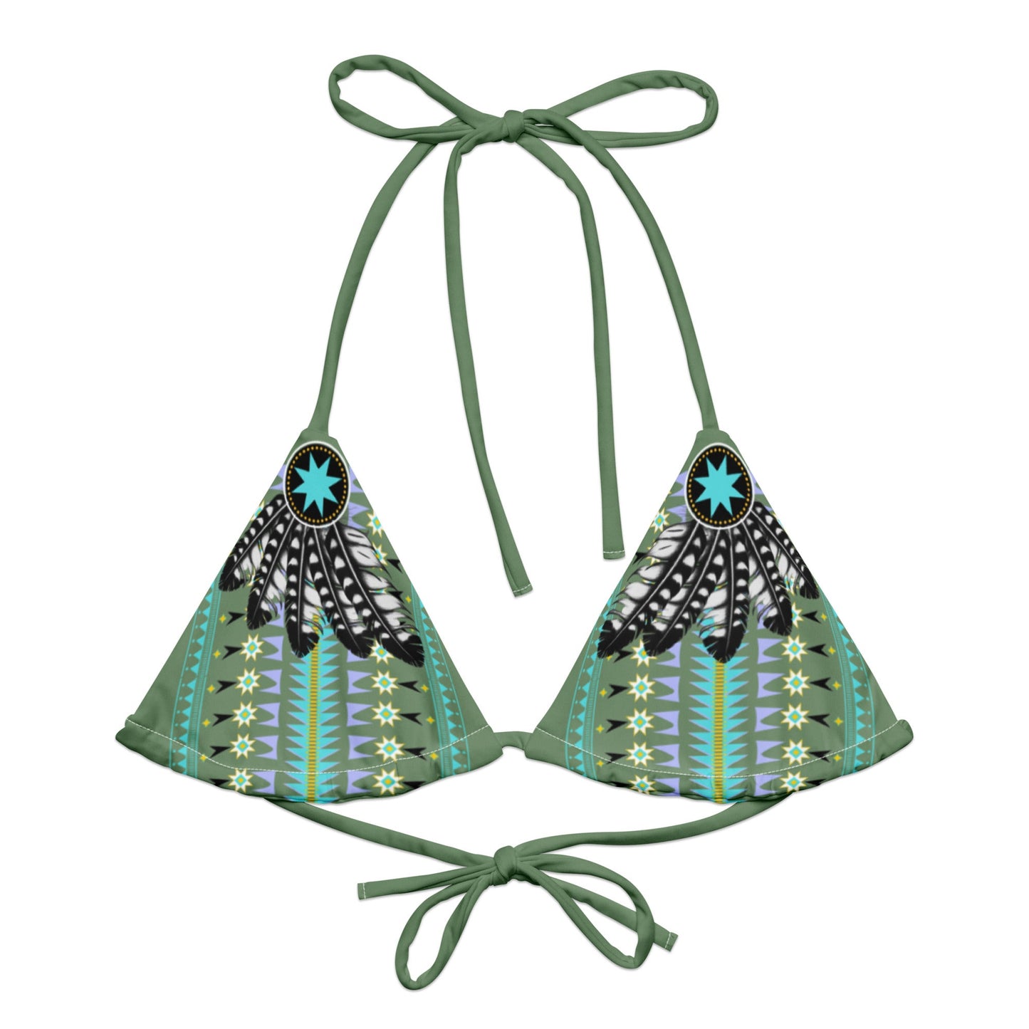 Tail Feather recycled string bikini top - Nikikw Designs