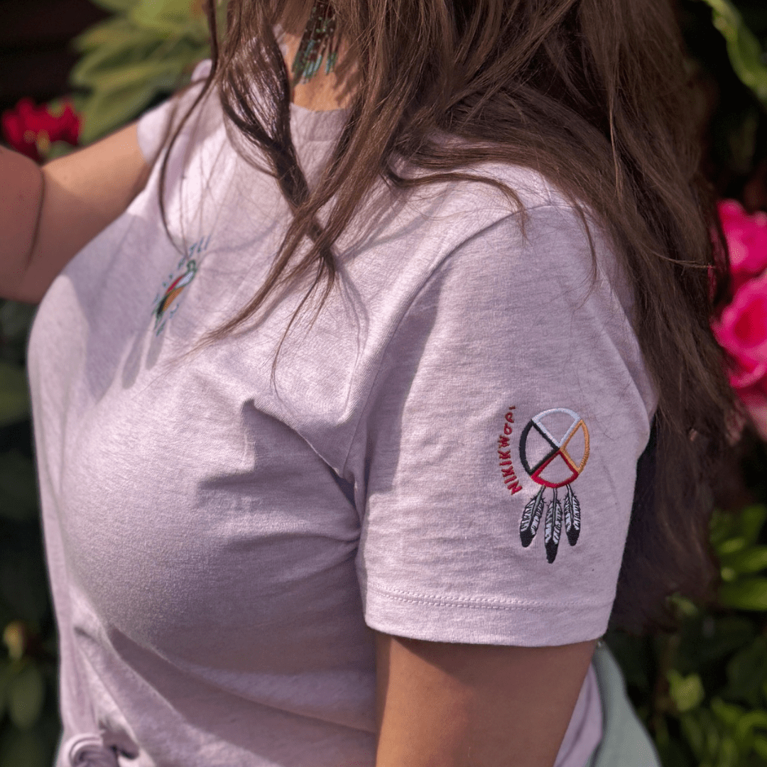 Turtle island Embroidered Women's Relaxed T - Shirt - Nikikw Designs