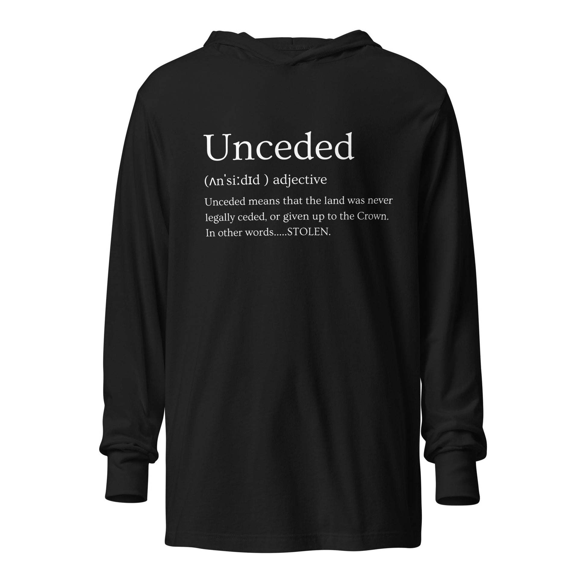 Unceded Hooded long-sleeve tee Unisex - Nikikw Designs
