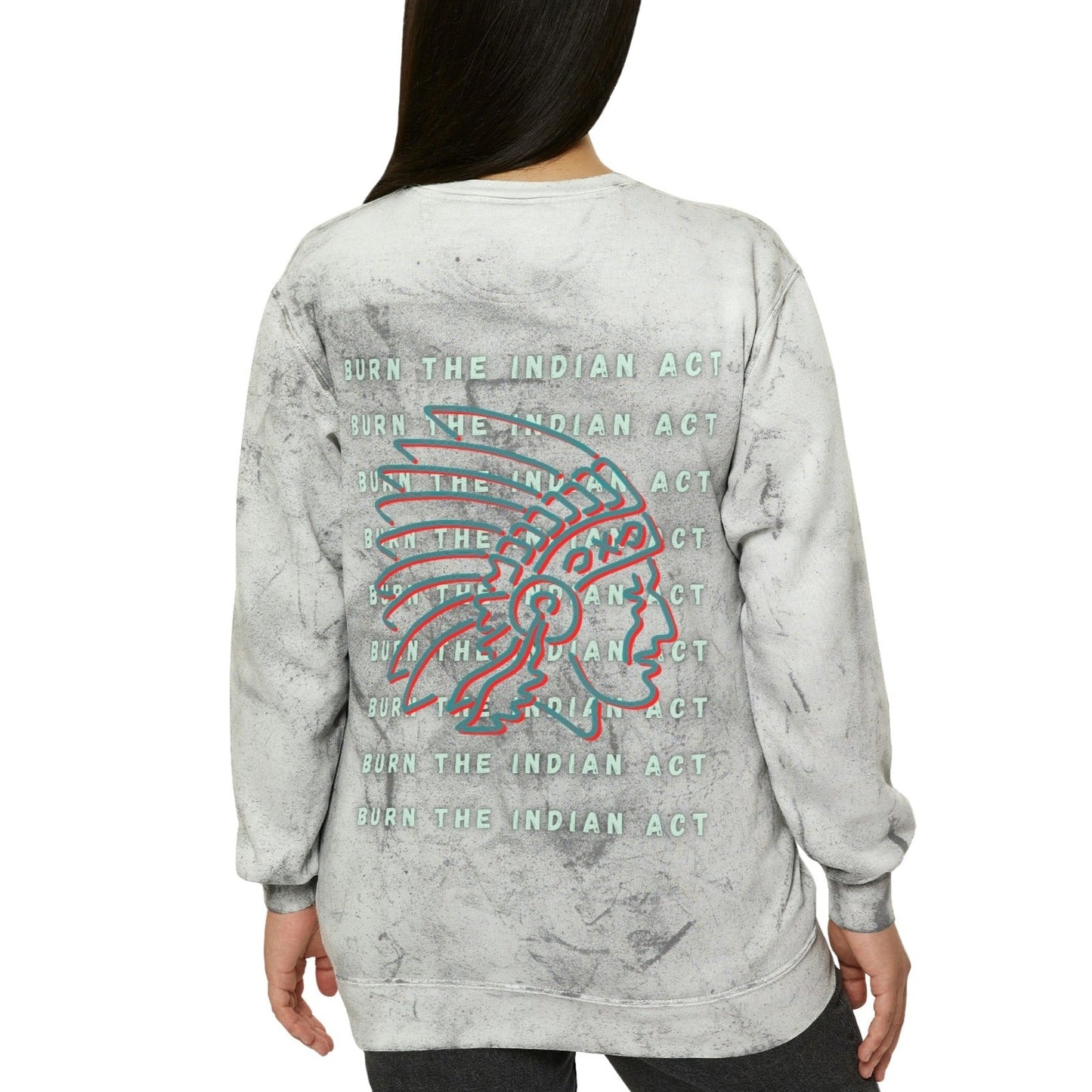 Unisex Color Blast Crewneck Sweatshirt Indian Act - Nikikw Designs
