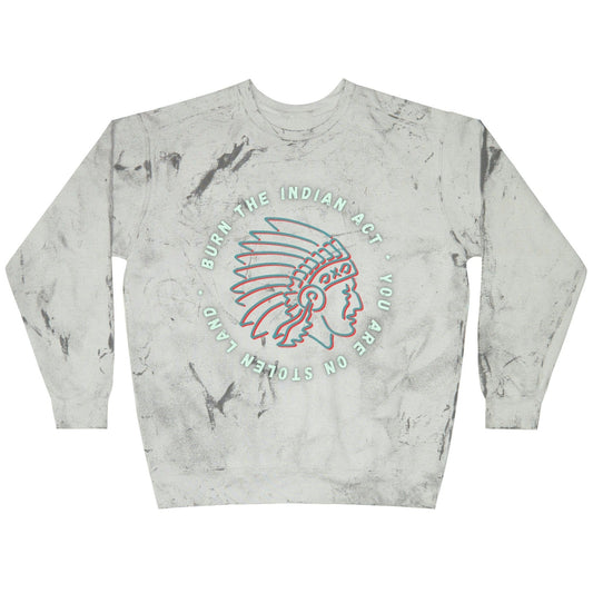 Unisex Color Blast Crewneck Sweatshirt Indian Act - Nikikw Designs