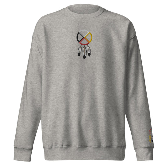 Unisex Medicine Wheel Embroidered Premium Sweatshirt - Nikikw Designs